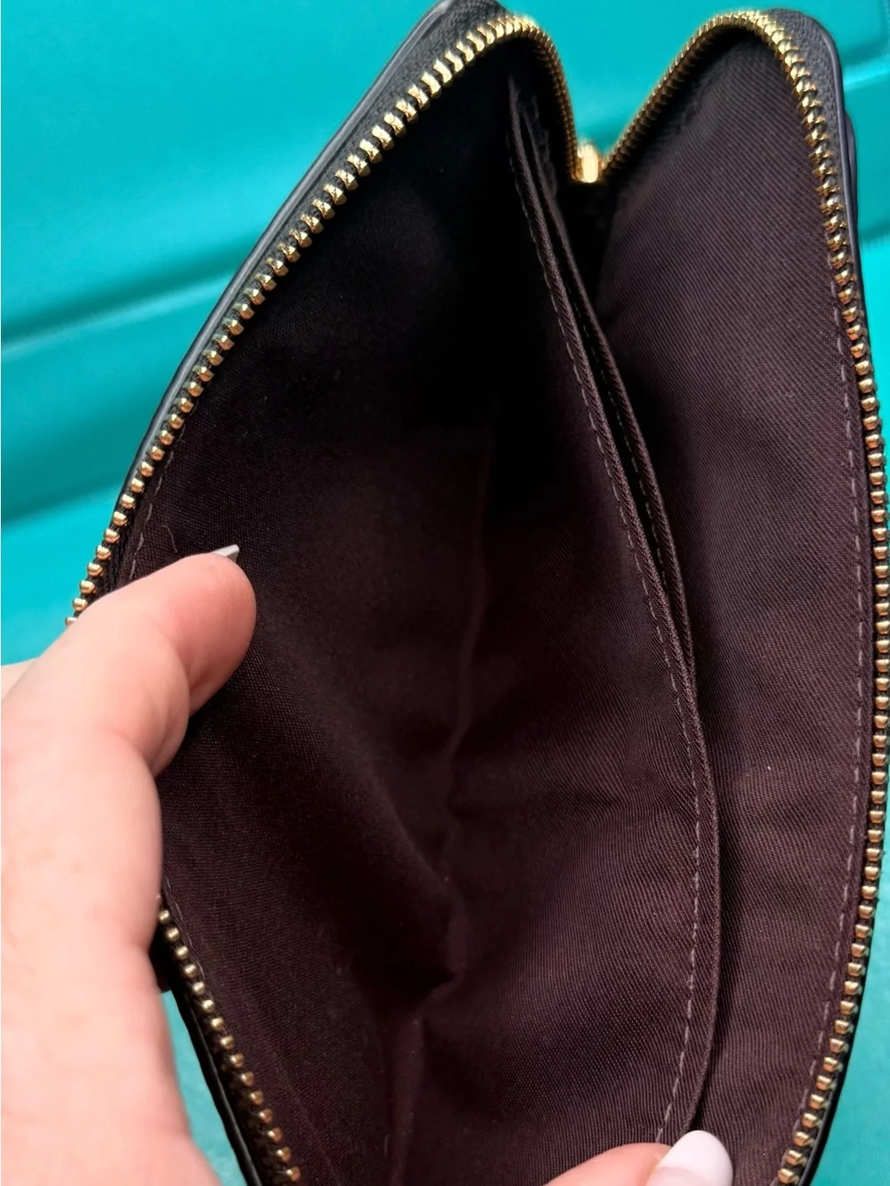 COACH Double Zip Wallet Wristlet CX161 🤎🖤